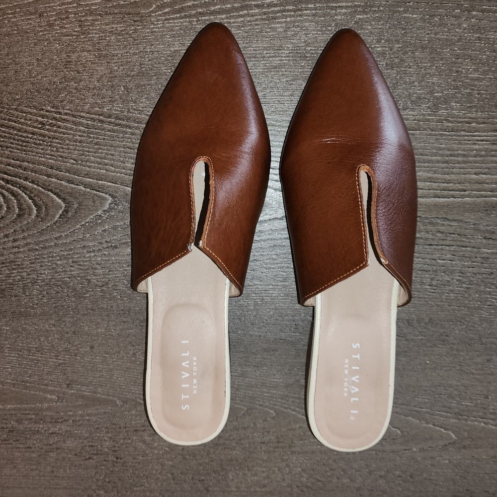 Stivali Pijao Cognac Leather Pointed Toe Mule EU 39 US 9 Quiet Luxury Minimalist - Picture 2 of 16